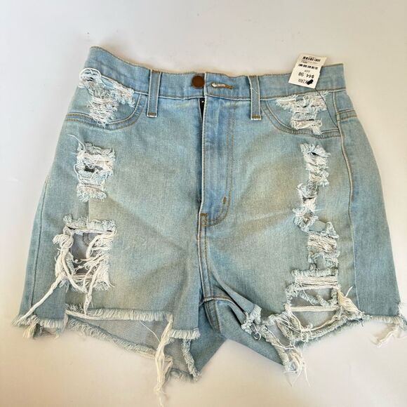 AKIRA Pants - Akira lola high waist denim short